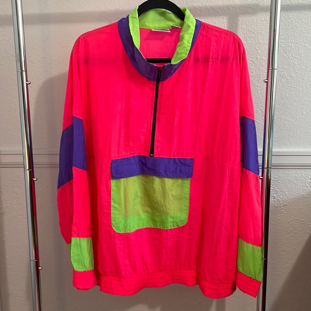 Vintage Slazenger Athletics Neon Colorblock Windbreaker Jacket